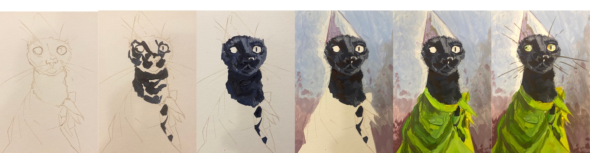 Painting an animal portrait step by step with Study Gouache